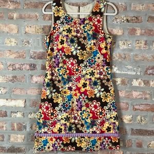 Vintage Cotton Sleeveless HIppie Flowers Dress